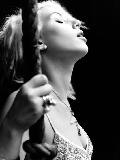 Scarlett Johansson Hot Actress BW Sexy Portrait Wall Art Print Poster