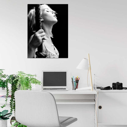 Scarlett Johansson Hot Actress BW Sexy Portrait Wall Art Print Poster