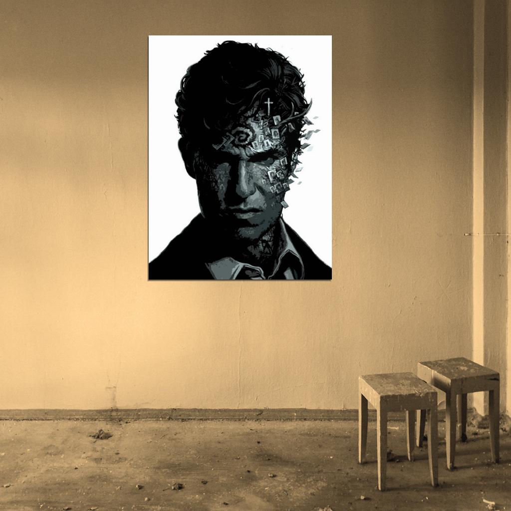 True Detective Rust Cohle Matthew McConaughey Portrait Painting Art Wall Art Print Poster