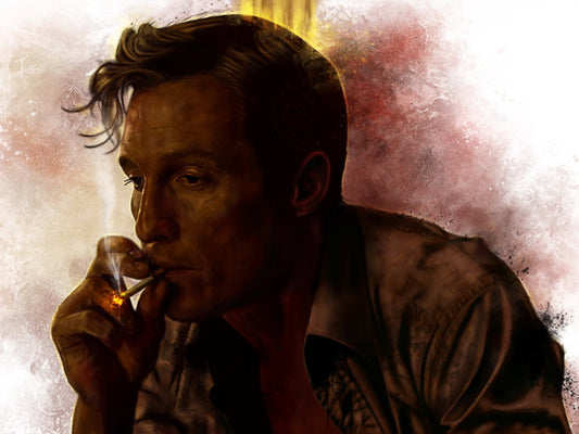 True Detective Rust Cohle Matthew McConaughey Smoking Painting Art Wall Art Print Poster