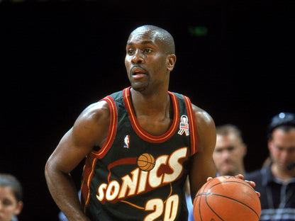 Gary Payton The Glove Retro Basketball Sport Wall Art Print Poster