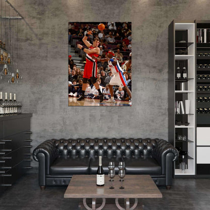 Arvydas Sabonis Retro Basketball Sport Wall Art Print Poster
