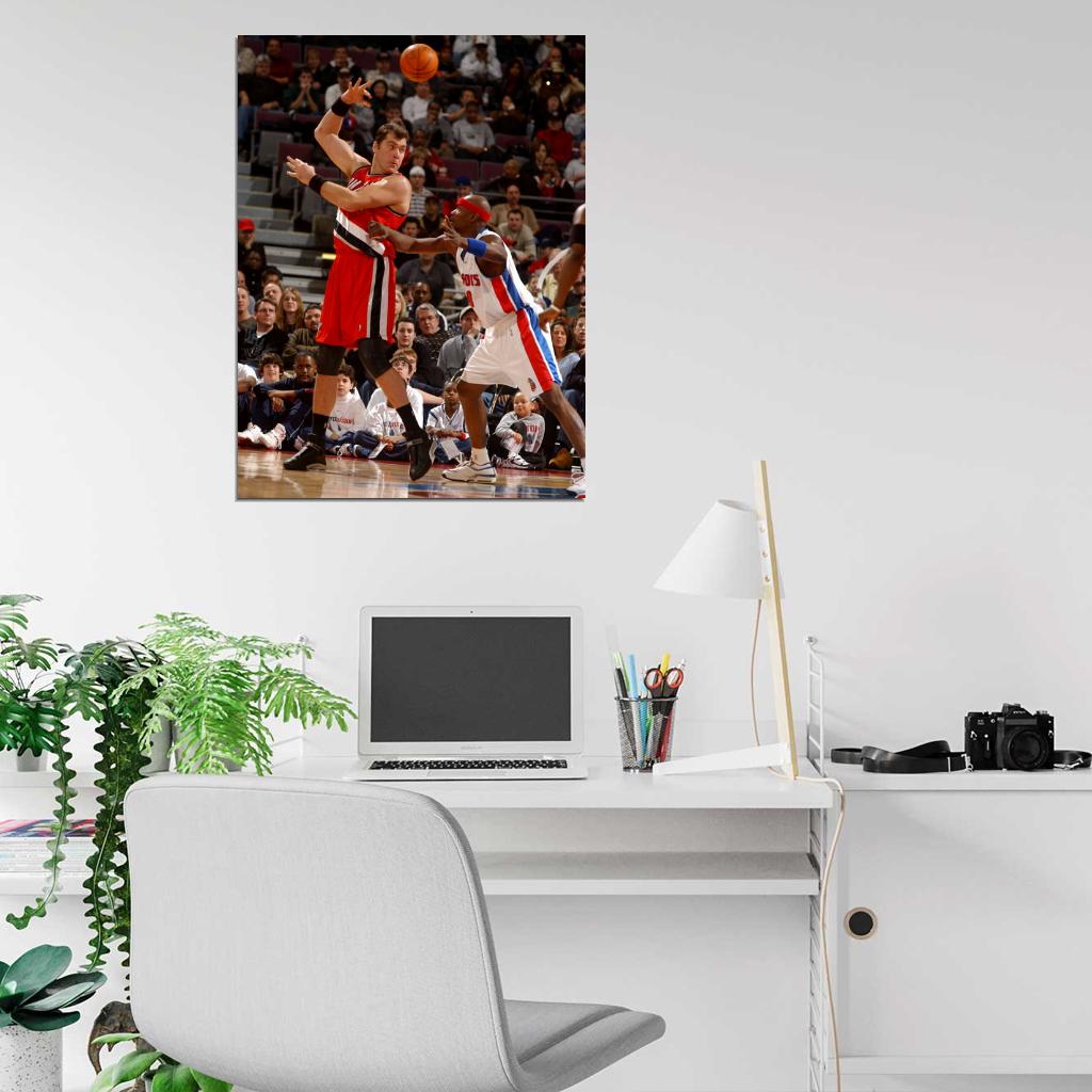Arvydas Sabonis Retro Basketball Sport Wall Art Print Poster
