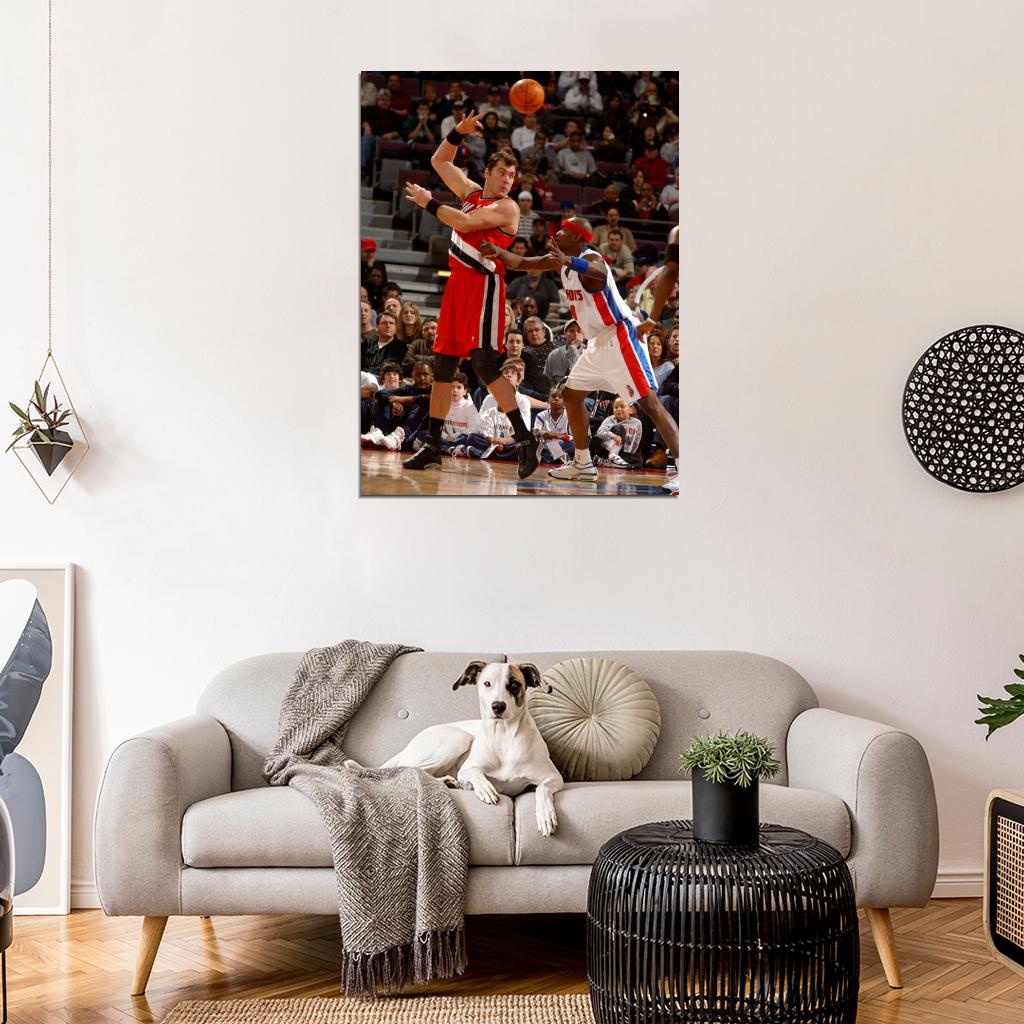 Arvydas Sabonis Retro Basketball Sport Wall Art Print Poster