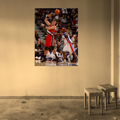 Arvydas Sabonis Retro Basketball Sport Wall Art Print Poster
