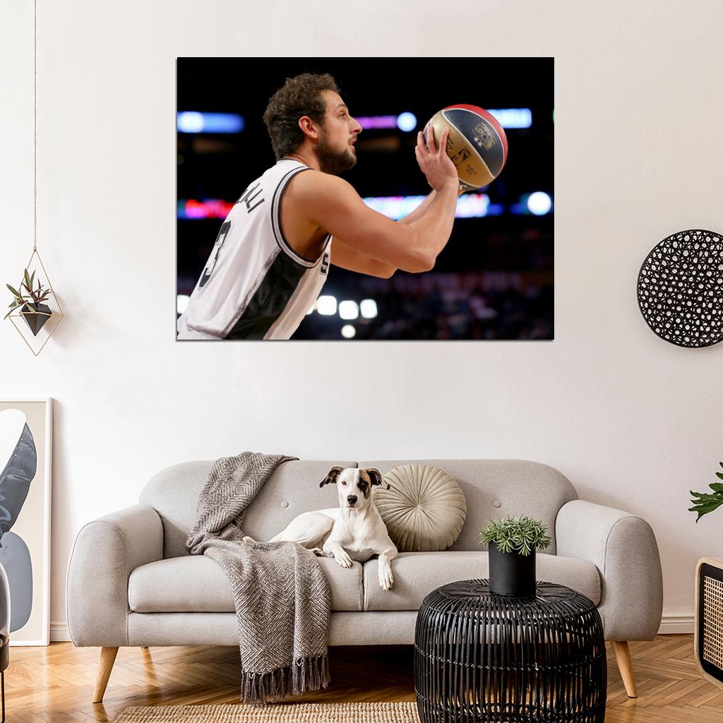 Marco Belinelli Three-Point Shootout All-Star Basketball Sport Wall Art Print Poster