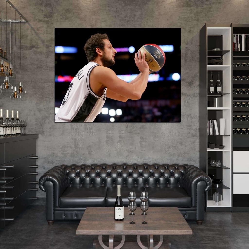 Marco Belinelli Three-Point Shootout All-Star Basketball Sport Wall Art Print Poster