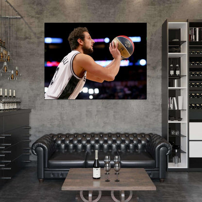 Marco Belinelli Three-Point Shootout All-Star Basketball Sport Wall Art Print Poster