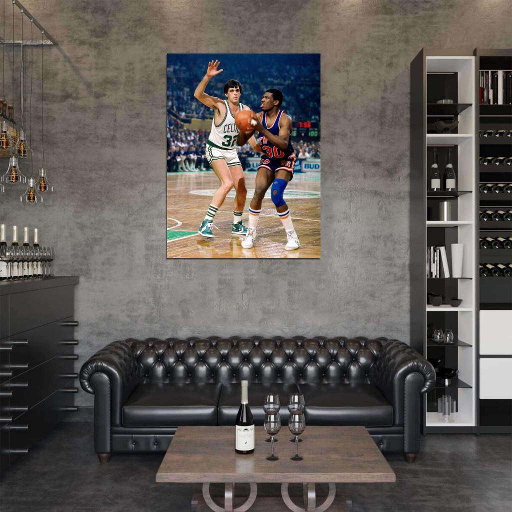 Bernard King Kevin McHale New York Retro Vintage Basketball Sport Wall Art Print Poster