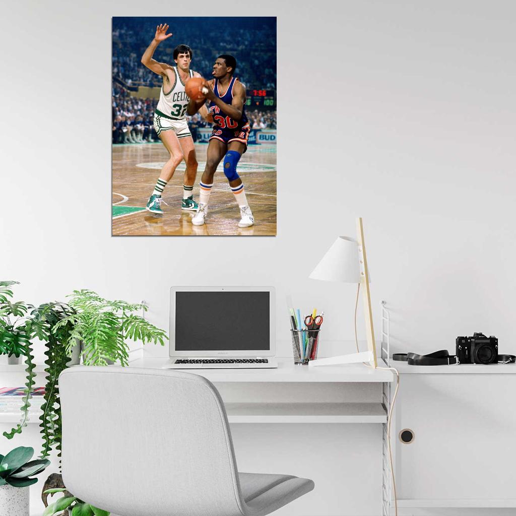 Bernard King Kevin McHale New York Retro Vintage Basketball Sport Wall Art Print Poster