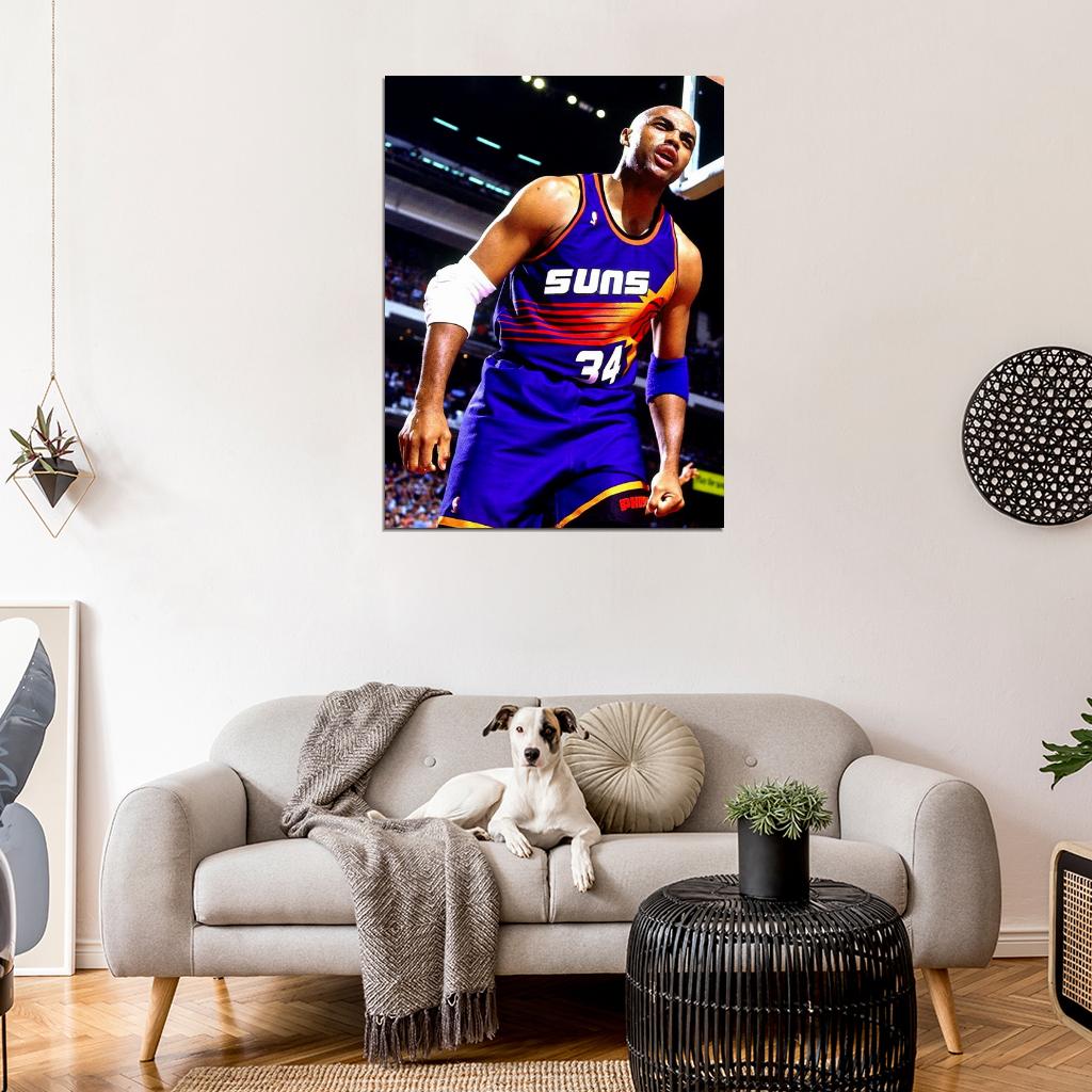 Charles Barkley Retro Vintage Basketball Sport Wall Art Print Poster