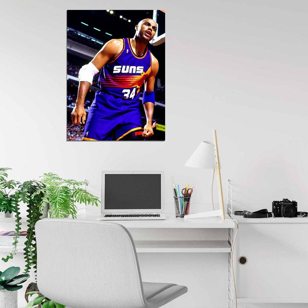 Charles Barkley Retro Vintage Basketball Sport Wall Art Print Poster