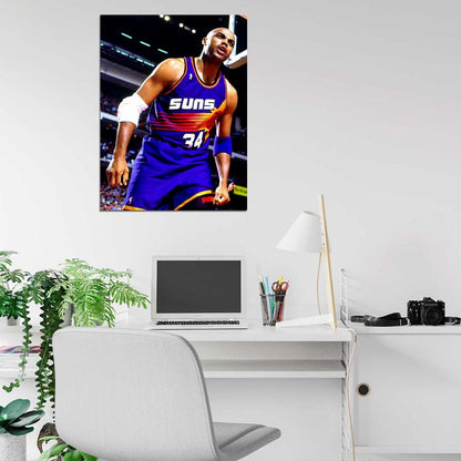 Charles Barkley Retro Vintage Basketball Sport Wall Art Print Poster