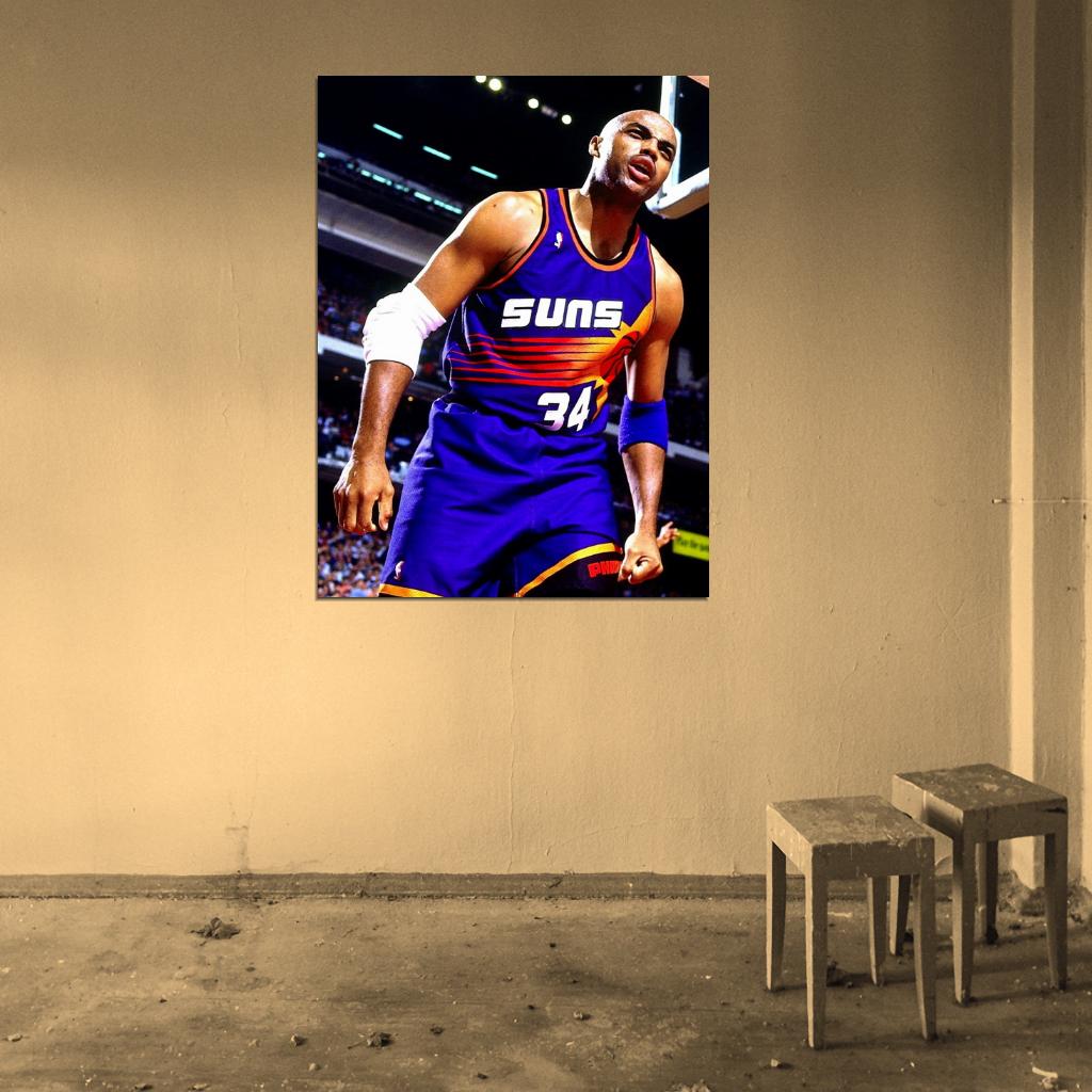 Charles Barkley Retro Vintage Basketball Sport Wall Art Print Poster