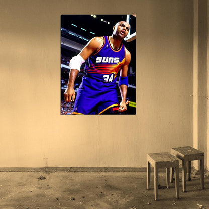 Charles Barkley Retro Vintage Basketball Sport Wall Art Print Poster