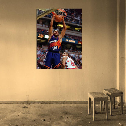 Charles Barkley Dunk Retro Vintage Basketball Sport Wall Art Print Poster