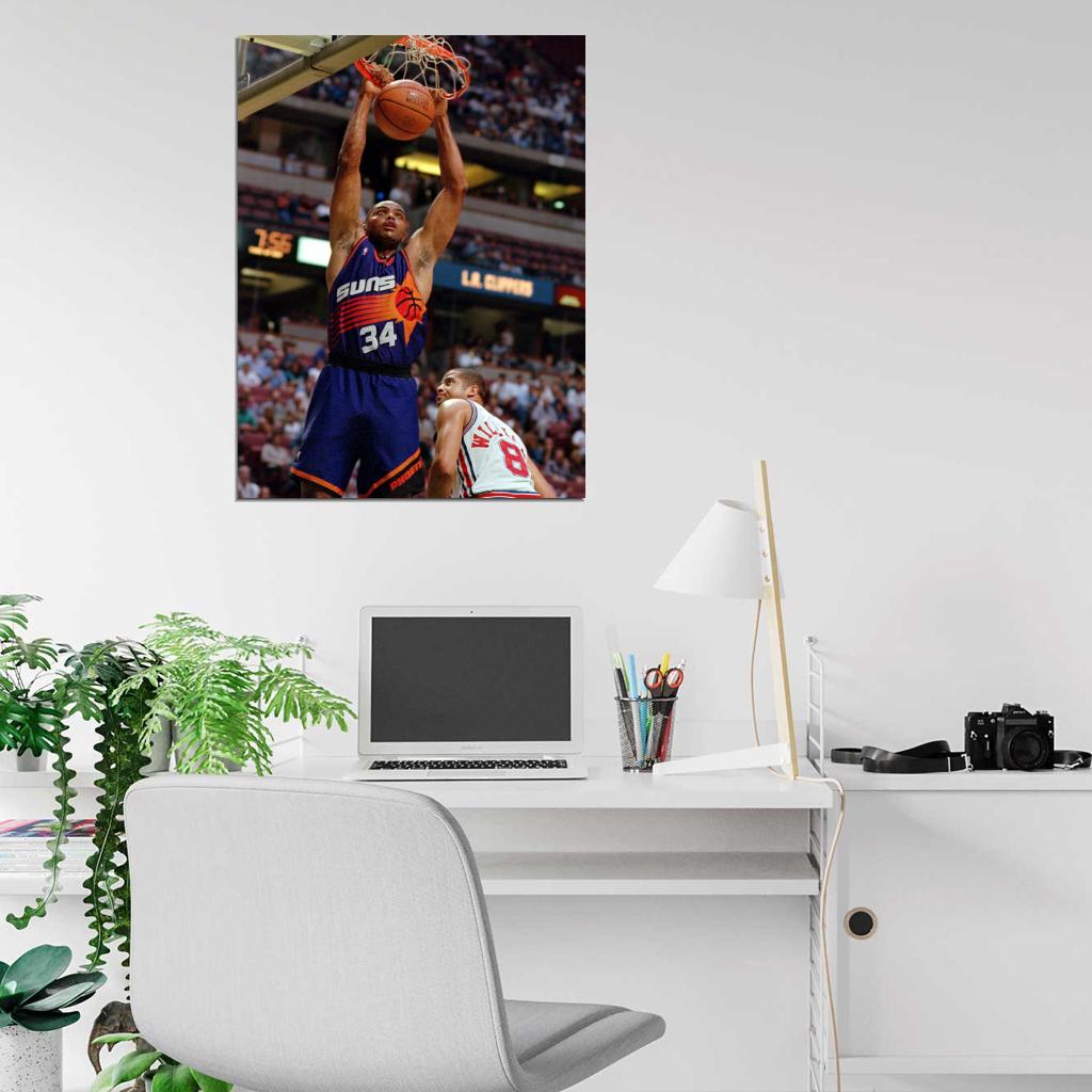Charles Barkley Dunk Retro Vintage Basketball Sport Wall Art Print Poster