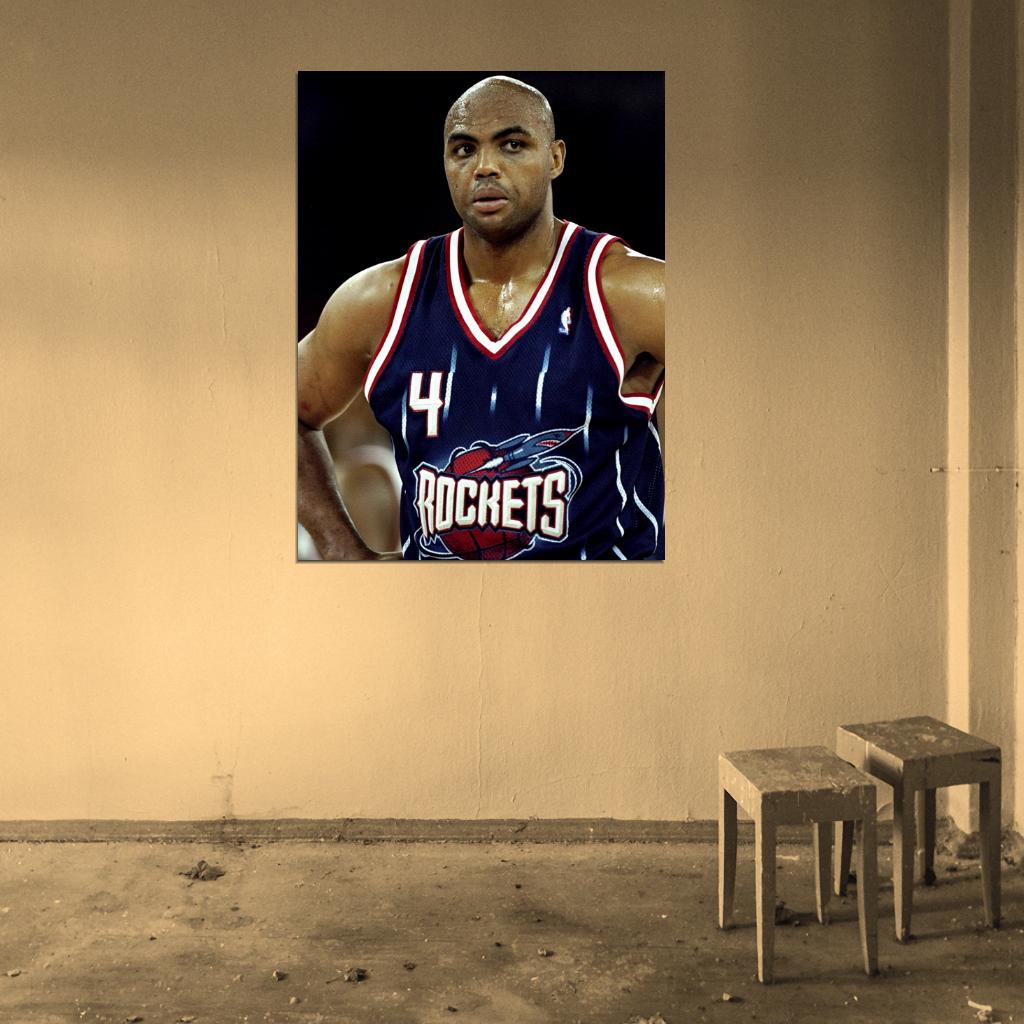Charles Barkley Retro Vintage Basketball Sport Wall Art Print Poster