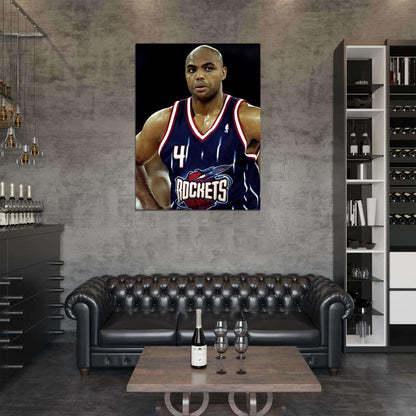 Charles Barkley Retro Vintage Basketball Sport Wall Art Print Poster