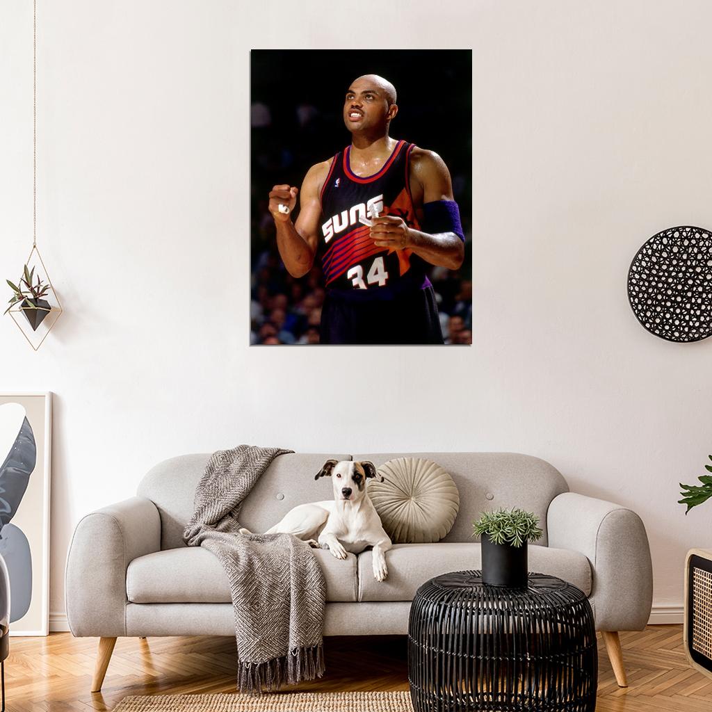Charles Barkley Retro Vintage Basketball Sport Wall Art Print Poster