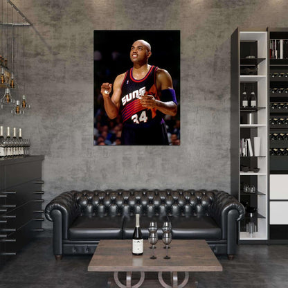 Charles Barkley Retro Vintage Basketball Sport Wall Art Print Poster