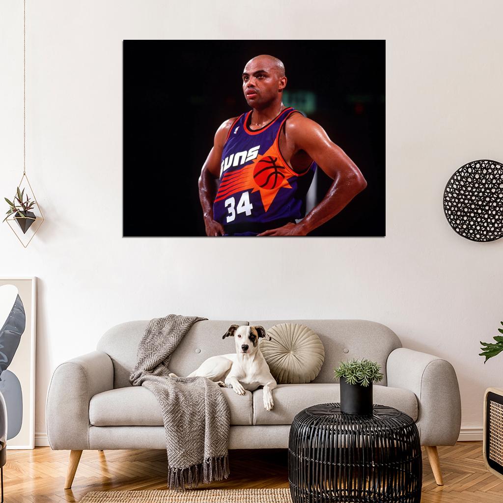 Charles Barkley Retro Vintage Basketball Sport Wall Art Print Poster