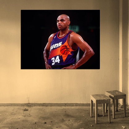 Charles Barkley Retro Vintage Basketball Sport Wall Art Print Poster