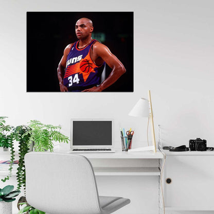 Charles Barkley Retro Vintage Basketball Sport Wall Art Print Poster
