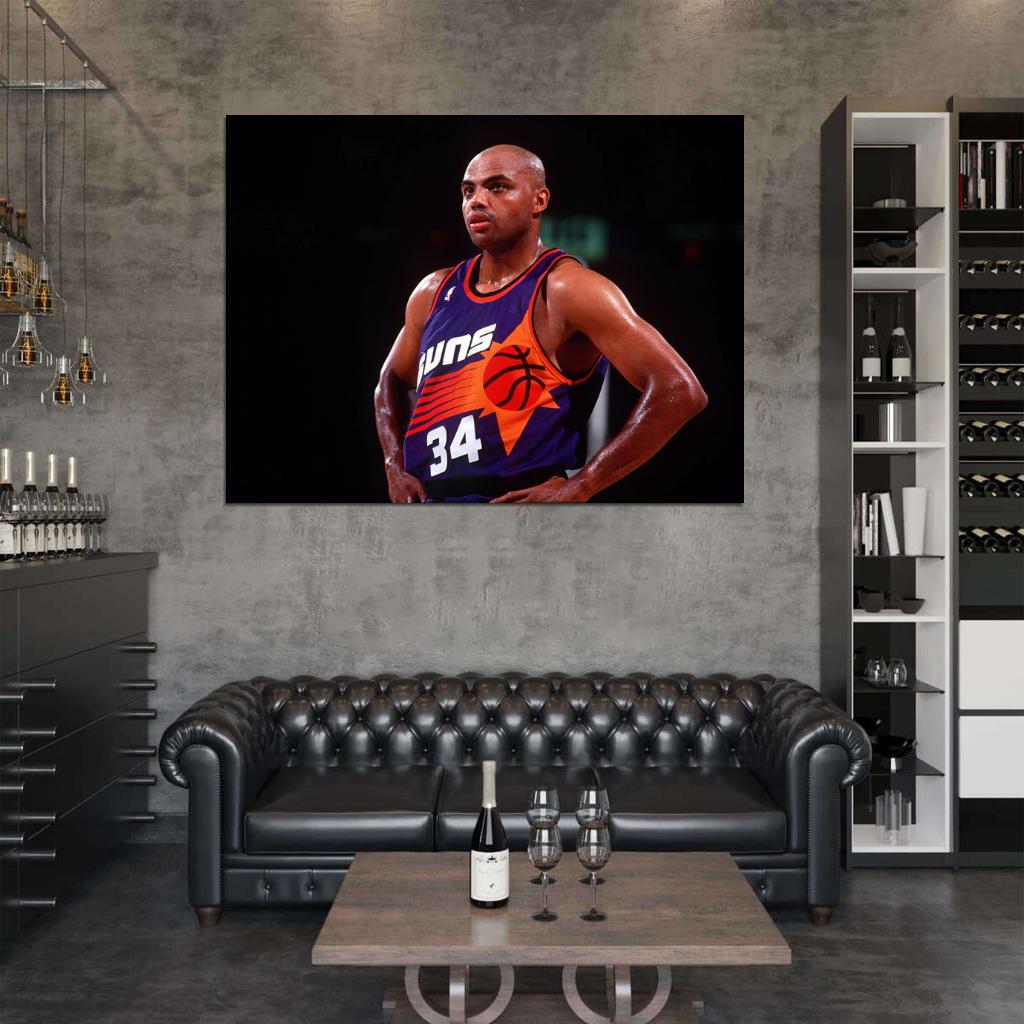 Charles Barkley Retro Vintage Basketball Sport Wall Art Print Poster
