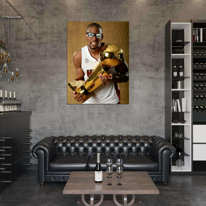 Chris Bosh Championship Trophy Basketball Sport Wall Art Print Poster