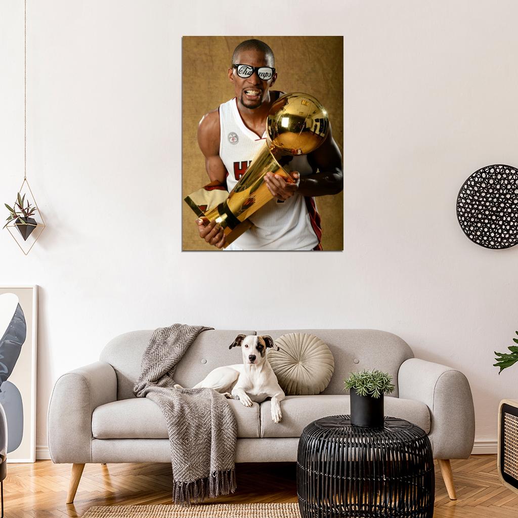 Chris Bosh Championship Trophy Basketball Sport Wall Art Print Poster