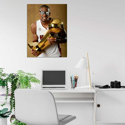 Chris Bosh Championship Trophy Basketball Sport Wall Art Print Poster