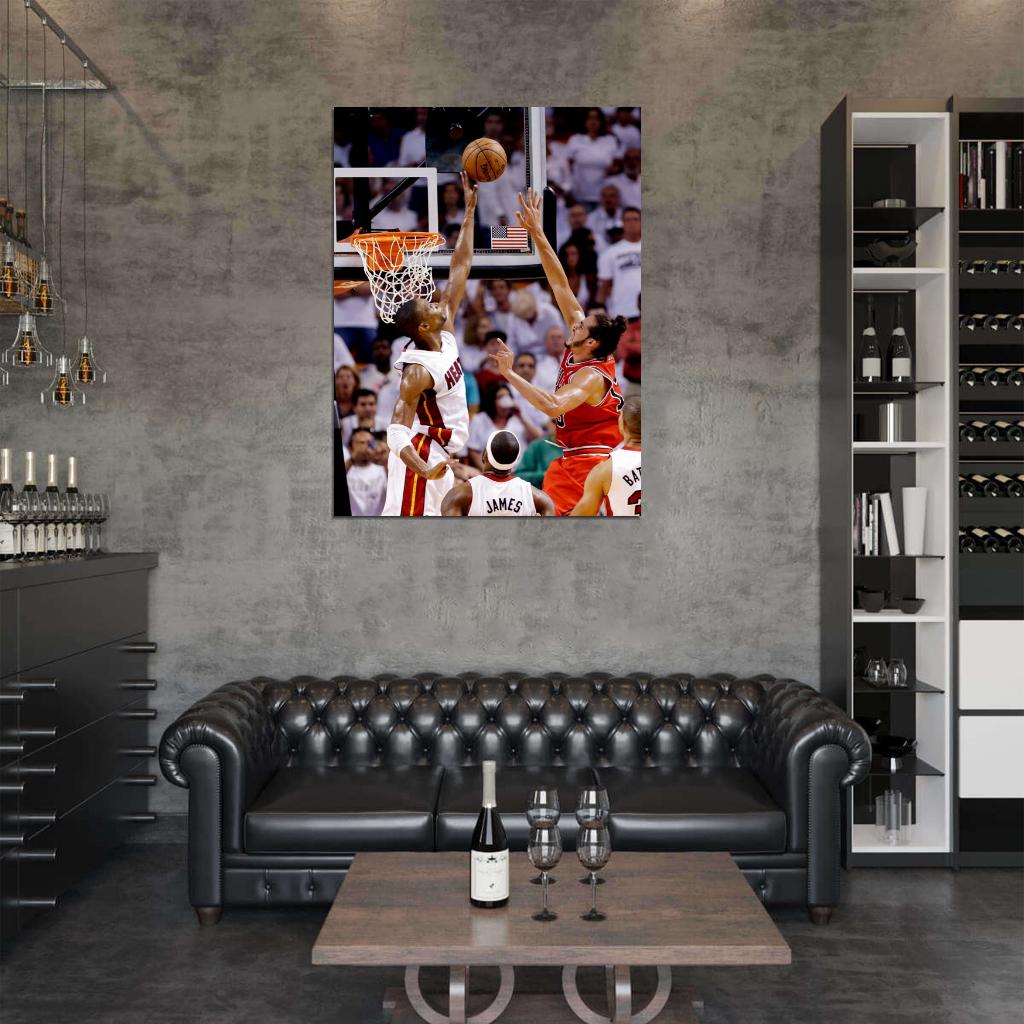 Chris Bosh Block Basketball Sport Wall Art Print Poster