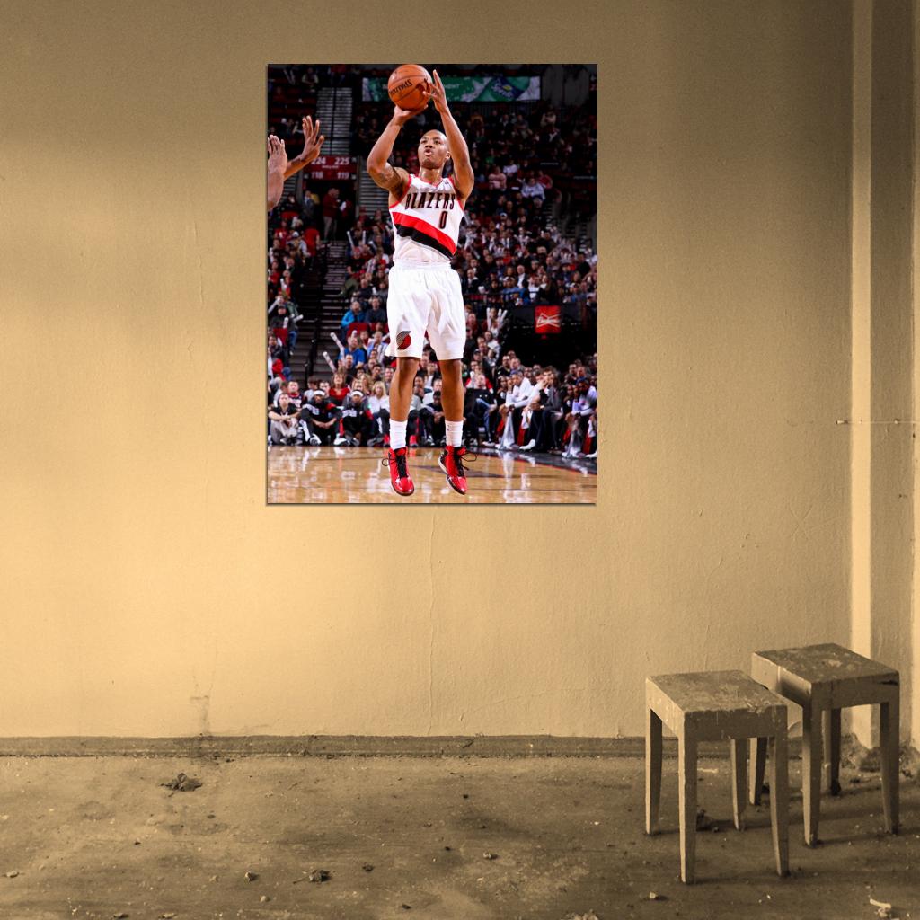 Damian Lillard Jump Shot Basketball Sport Wall Art Print Poster