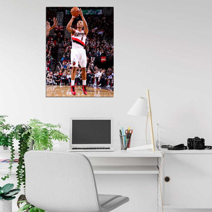 Damian Lillard Jump Shot Basketball Sport Wall Art Print Poster