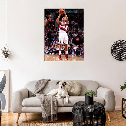 Damian Lillard Jump Shot Basketball Sport Wall Art Print Poster