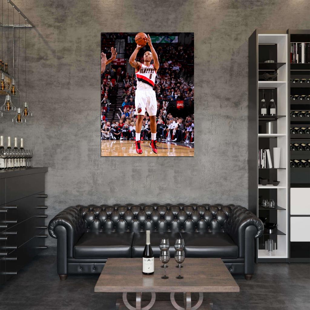 Damian Lillard Jump Shot Basketball Sport Wall Art Print Poster