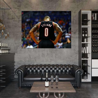 Damian Lillard Back Basketball Sport Wall Art Print Poster