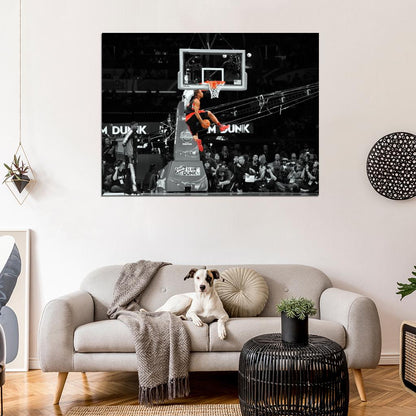 DeMar DeRozan Slam Dunk Contest BW Basketball Sport Wall Art Print Poster