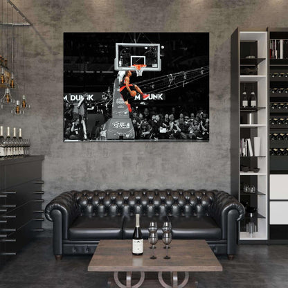 DeMar DeRozan Slam Dunk Contest BW Basketball Sport Wall Art Print Poster