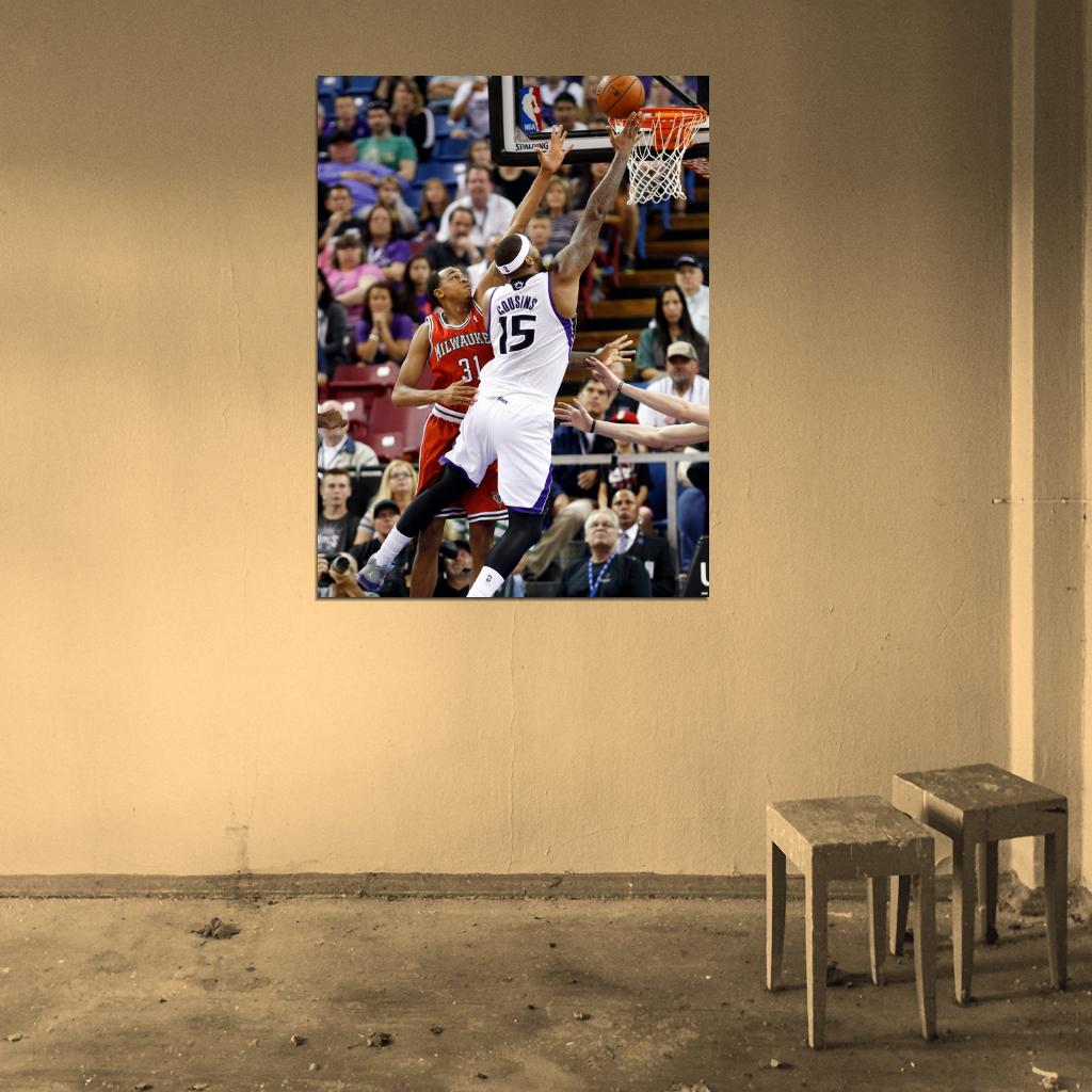 DeMarcus Cousins Layup Basketball Sport Wall Art Print Poster