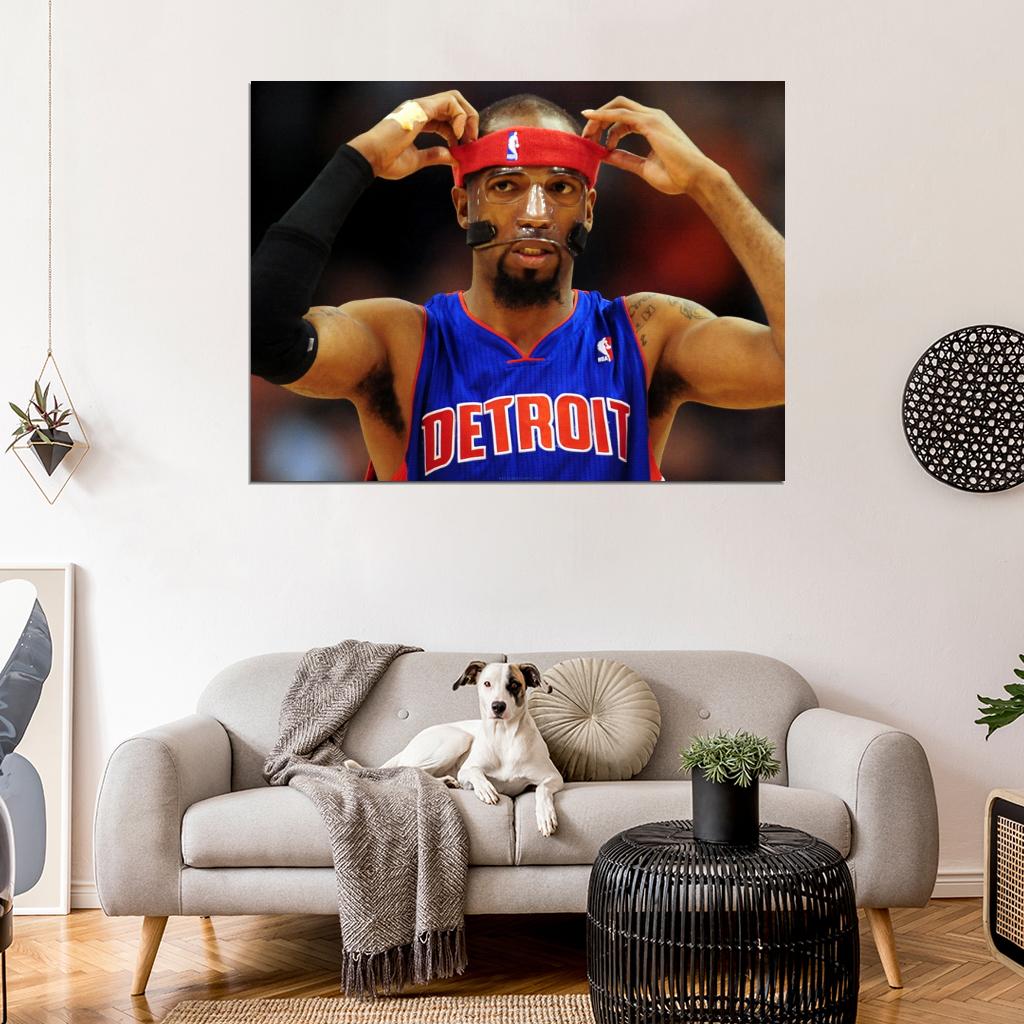 Richard Hamilton Rip Mask Basketball Sport Wall Art Print Poster