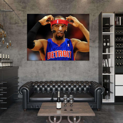 Richard Hamilton Rip Mask Basketball Sport Wall Art Print Poster