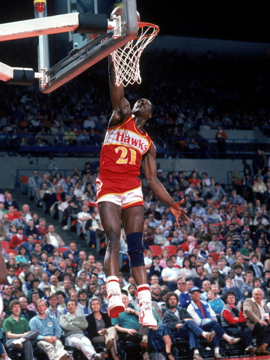 Dominique Wilkins Dunk Retro Basketball Sport Wall Art Print Poster