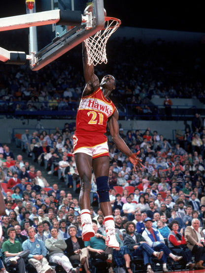 Dominique Wilkins Dunk Retro Basketball Sport Wall Art Print Poster