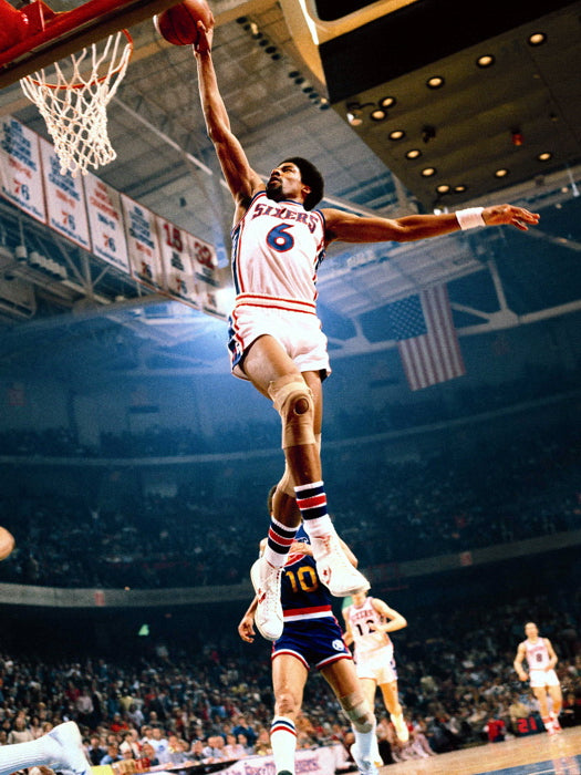Julius Erving Dr. J Dunk Sixers Philadelphia Retro Basketball Sport Wall Art Print Poster