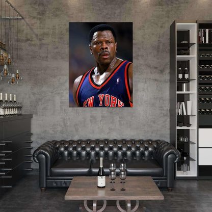 Patrick Ewing New York Retro Basketball Sport Wall Art Print Poster