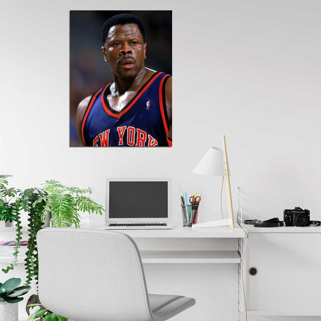 Patrick Ewing New York Retro Basketball Sport Wall Art Print Poster