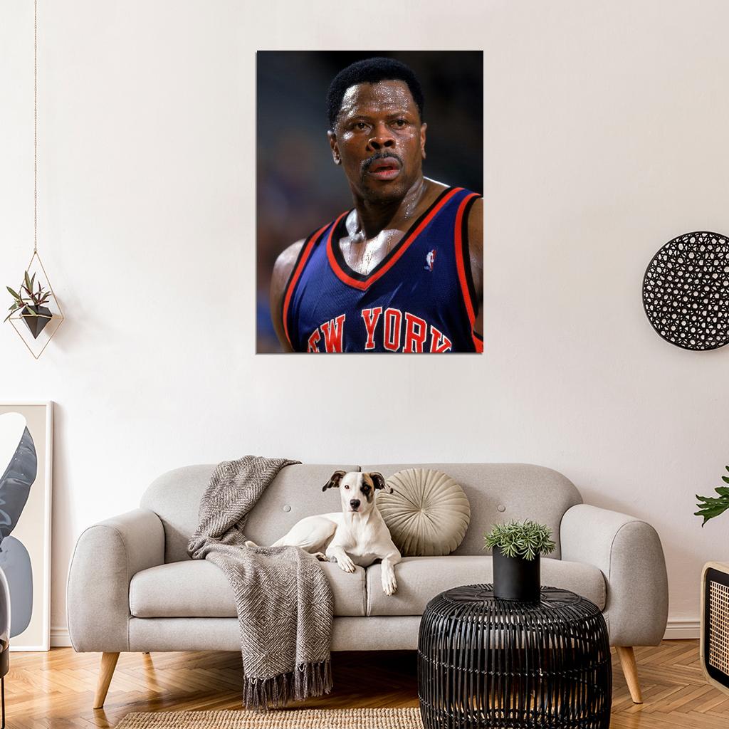 Patrick Ewing New York Retro Basketball Sport Wall Art Print Poster