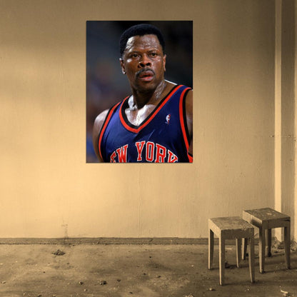 Patrick Ewing New York Retro Basketball Sport Wall Art Print Poster